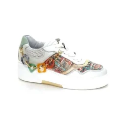 Bijoux|Baskets<Méliné Baskets Ne 831 Cat 1 Var Cuir Gris Textile Bleu Rose Bijoux GrisClair