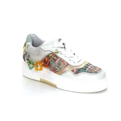 Bijoux|Baskets<Méliné Baskets Ne 831 Cat 1 Var Cuir Gris Textile Bleu Rose Bijoux GrisClair