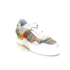 Bijoux|Baskets<Méliné Baskets Ne 831 Cat 1 Var Cuir Gris Textile Bleu Rose Bijoux GrisClair