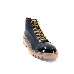 Sport|Baskets<Ivoire0130a Baskets Montante Ivoire 3g4925 Cuir Vernis Noir Marron