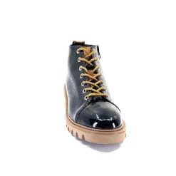 Sport|Baskets<Ivoire0130a Baskets Montante Ivoire 3g4925 Cuir Vernis Noir Marron