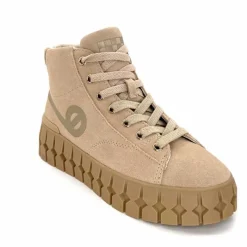 Compensées & Plateformes|Baskets<No Name Baskets Montante Play Mid W Daim Nude Beige