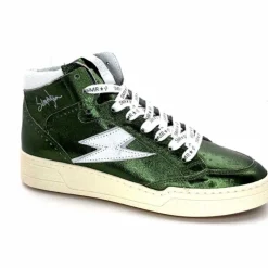 Teenager|Baskets<Semerdjian Baskets Montante SMR23 Braga A548 Cuir Métallique Vert