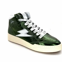 Teenager|Baskets<Semerdjian Baskets Montante SMR23 Braga A548 Cuir Métallique Vert