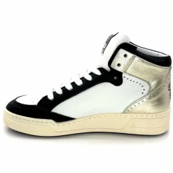 Teenager|Baskets<Semerdjian Baskets Montante SMR23 Braga A557 Cuir Noir Or Blanc