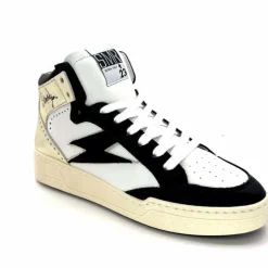 Teenager|Baskets<Semerdjian Baskets Montante SMR23 Braga A557 Cuir Noir Or Blanc