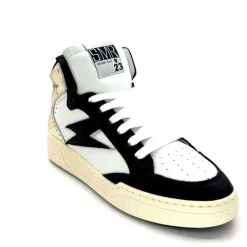 Teenager|Baskets<Semerdjian Baskets Montante SMR23 Braga A557 Cuir Noir Or Blanc