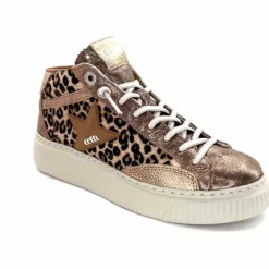 Teenager|Animalier<cetti Baskets Montantes C1352 Sra Cuir Léo &amp; Métal Léopard