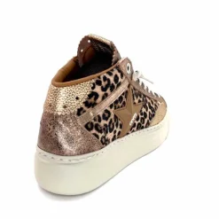 Teenager|Animalier<cetti Baskets Montantes C1352 Sra Cuir Léo &amp; Métal Léopard