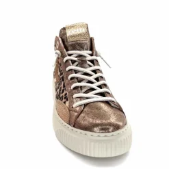 Teenager|Animalier<cetti Baskets Montantes C1352 Sra Cuir Léo &amp; Métal Léopard