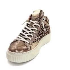 Teenager|Animalier<cetti Baskets Montantes C1352 Sra Cuir Léo &amp; Métal Léopard