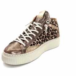 Teenager|Animalier<cetti Baskets Montantes C1352 Sra Cuir Léo &amp; Métal Léopard