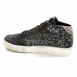 Fantaisie|Baskets<cetti Baskets Montantes C1333 Sra Cuir Gris Paillette GrisFoncé