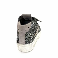 Fantaisie|Baskets<cetti Baskets Montantes C1333 Sra Cuir Gris Paillette GrisFoncé