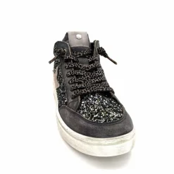 Fantaisie|Baskets<cetti Baskets Montantes C1333 Sra Cuir Gris Paillette GrisFoncé