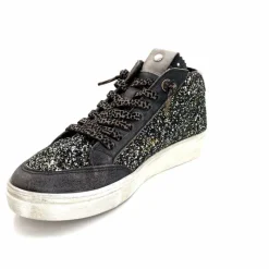 Fantaisie|Baskets<cetti Baskets Montantes C1333 Sra Cuir Gris Paillette GrisFoncé