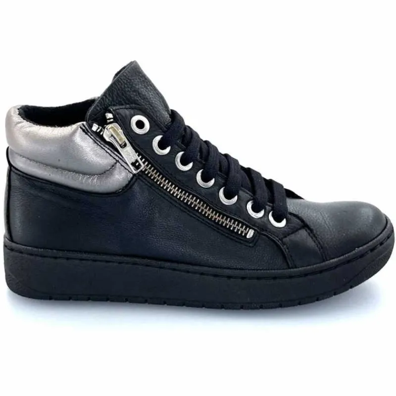 Basic|Baskets<Chacal Baskets Montantes Fermeture Éclair 6944 Cuir Noir