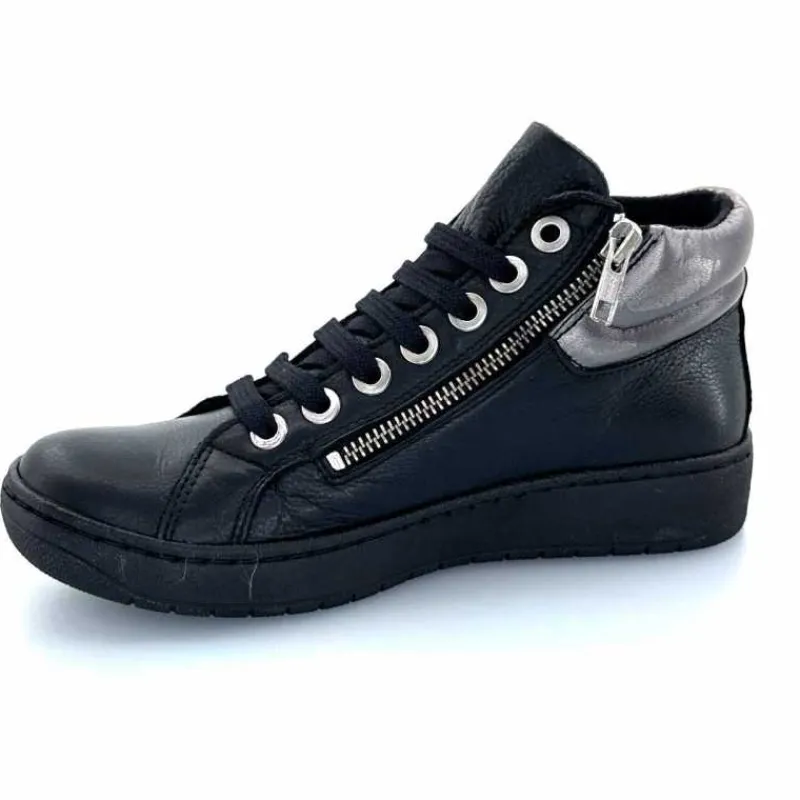 Basic|Baskets<Chacal Baskets Montantes Fermeture Éclair 6944 Cuir Noir