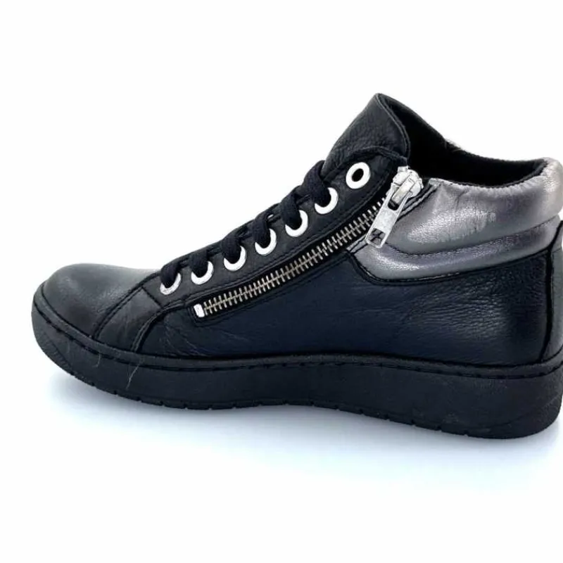 Basic|Baskets<Chacal Baskets Montantes Fermeture Éclair 6944 Cuir Noir