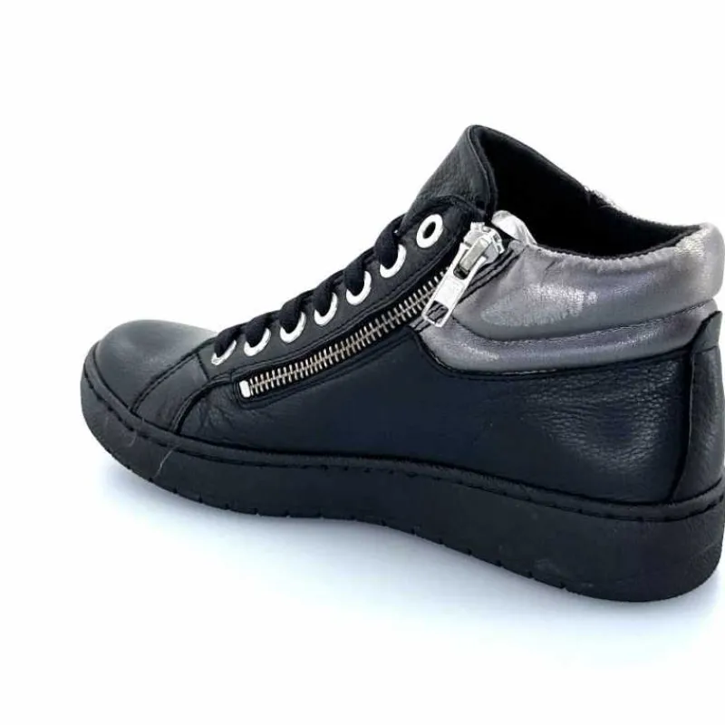 Basic|Baskets<Chacal Baskets Montantes Fermeture Éclair 6944 Cuir Noir