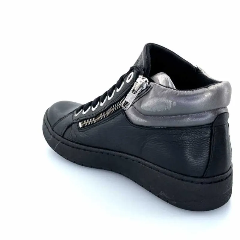 Basic|Baskets<Chacal Baskets Montantes Fermeture Éclair 6944 Cuir Noir