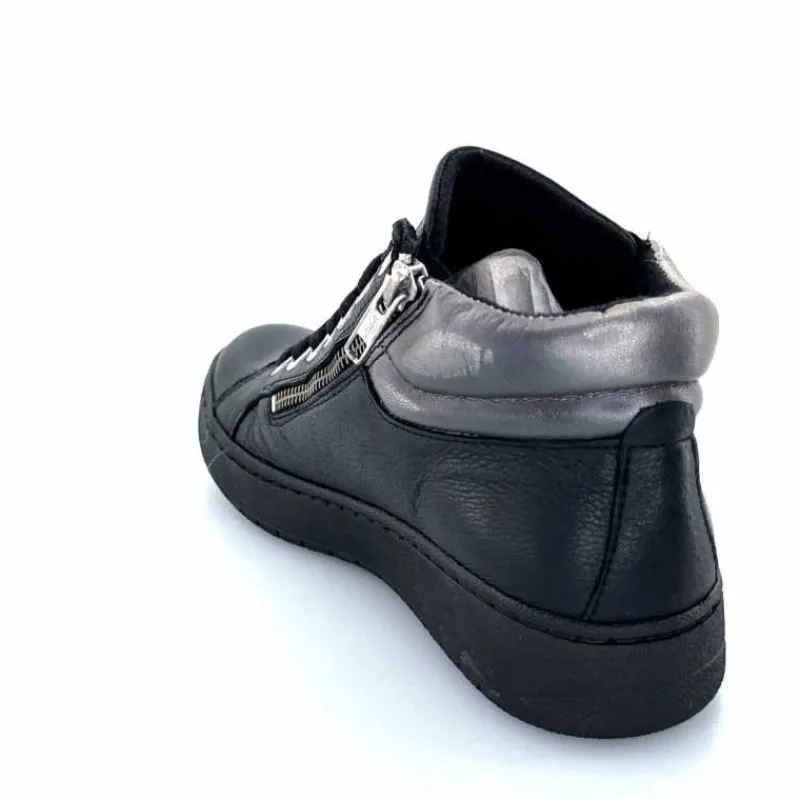 Basic|Baskets<Chacal Baskets Montantes Fermeture Éclair 6944 Cuir Noir