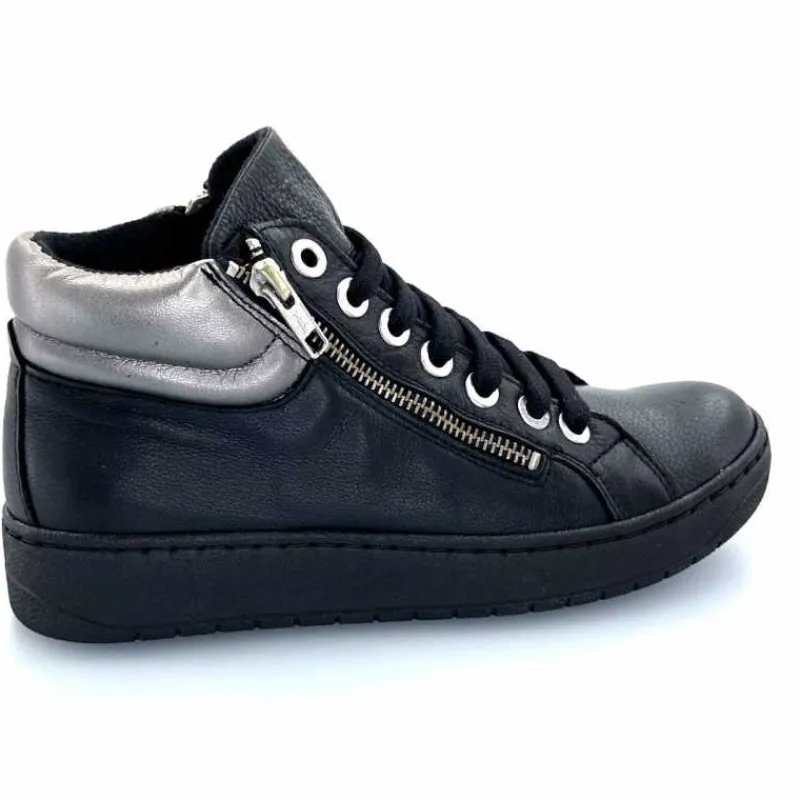 Basic|Baskets<Chacal Baskets Montantes Fermeture Éclair 6944 Cuir Noir