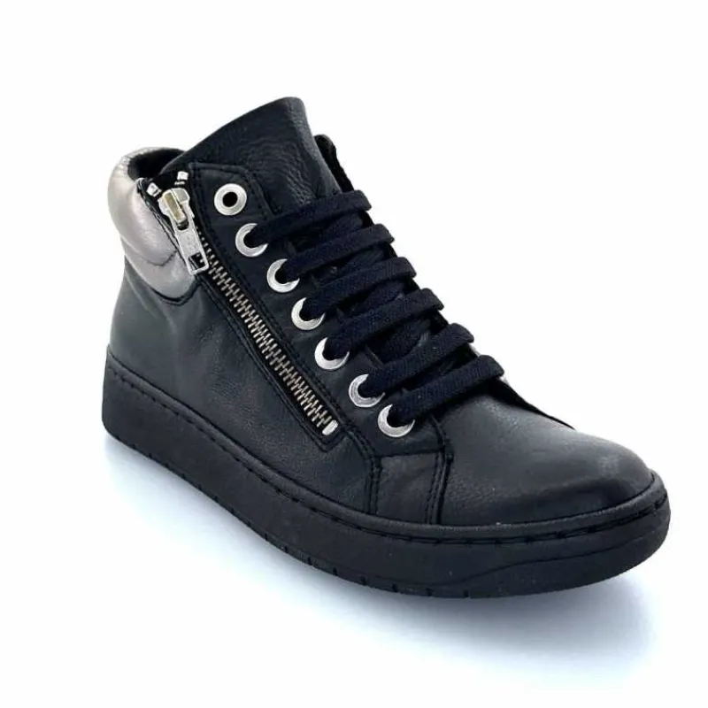 Basic|Baskets<Chacal Baskets Montantes Fermeture Éclair 6944 Cuir Noir