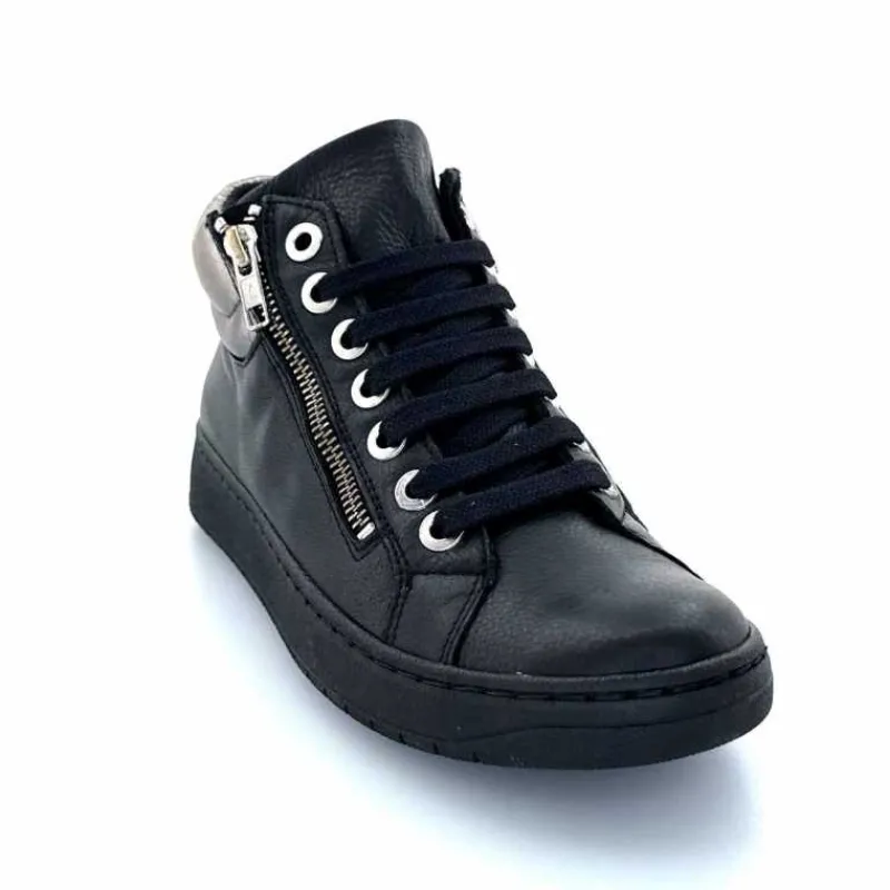 Basic|Baskets<Chacal Baskets Montantes Fermeture Éclair 6944 Cuir Noir