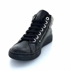 Basic|Baskets<Chacal Baskets Montantes Fermeture Éclair 6944 Cuir Noir