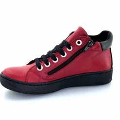 Basic|Baskets<Chacal Baskets Montantes Fermeture Éclair 6943 Cuir Rouge