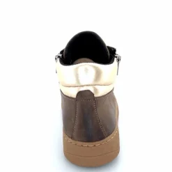 Basic|Baskets<Chacal Baskets Montantes Fermeture Éclair 6954 Cuir Taupe Doré Marron