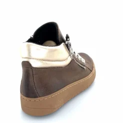 Basic|Baskets<Chacal Baskets Montantes Fermeture Éclair 6954 Cuir Taupe Doré Marron