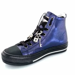 Teenager|Sport Chic<Méliné Baskets Montantes He 202 Cuir Métallique Bijoux Bleu