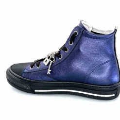 Teenager|Sport Chic<Méliné Baskets Montantes He 202 Cuir Métallique Bijoux Bleu