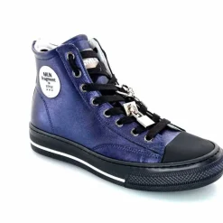 Teenager|Sport Chic<Méliné Baskets Montantes He 202 Cuir Métallique Bijoux Bleu