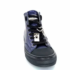 Teenager|Sport Chic<Méliné Baskets Montantes He 202 Cuir Métallique Bijoux Bleu