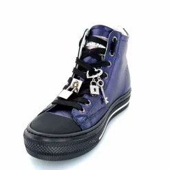 Teenager|Sport Chic<Méliné Baskets Montantes He 202 Cuir Métallique Bijoux Bleu