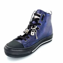 Teenager|Sport Chic<Méliné Baskets Montantes He 202 Cuir Métallique Bijoux Bleu