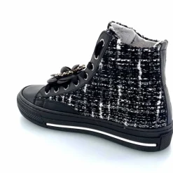 Teenager|Bijoux<Méliné Baskets Montantes He 202 Textile Blanc Bijoux Noir