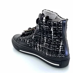 Teenager|Bijoux<Méliné Baskets Montantes He 202 Textile Blanc Bijoux Noir