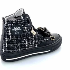 Teenager|Bijoux<Méliné Baskets Montantes He 202 Textile Blanc Bijoux Noir