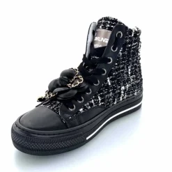 Teenager|Bijoux<Méliné Baskets Montantes He 202 Textile Blanc Bijoux Noir