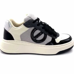 Compensées & Plateformes|Baskets<No Name Baskets Bridget Sneaker W Cuir Noir Blanc Gris BlancGrisClairNoir