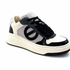 Compensées & Plateformes|Baskets<No Name Baskets Bridget Sneaker W Cuir Noir Blanc Gris BlancGrisClairNoir