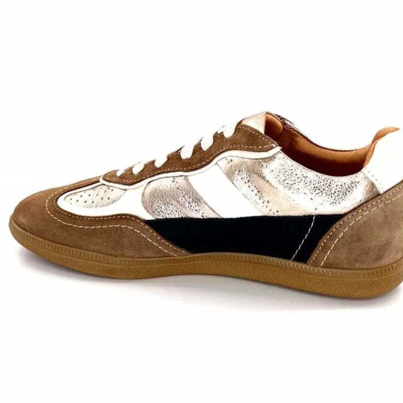 Teenager|Baskets<355-ivoire Baskets Plate Ivoire Samba 2 Cuir Noir Or Marron