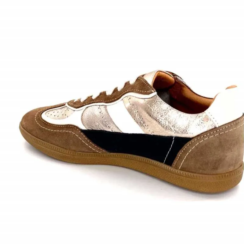 Teenager|Baskets<355-ivoire Baskets Plate Ivoire Samba 2 Cuir Noir Or Marron