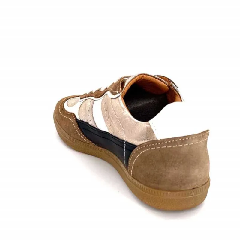 Teenager|Baskets<355-ivoire Baskets Plate Ivoire Samba 2 Cuir Noir Or Marron