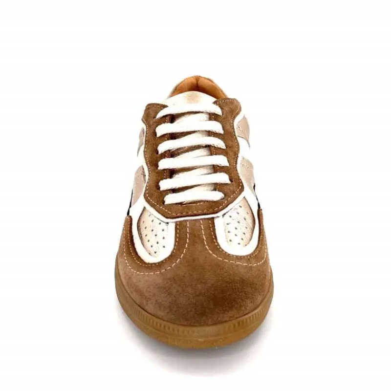 Teenager|Baskets<355-ivoire Baskets Plate Ivoire Samba 2 Cuir Noir Or Marron