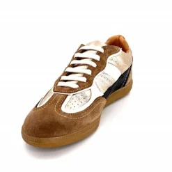 Teenager|Baskets<355-ivoire Baskets Plate Ivoire Samba 2 Cuir Noir Or Marron